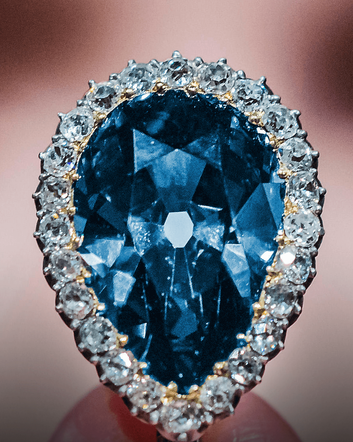 The 6.16-carat Farnese Blue Diamond (Courtesy of Sotheby's Auction House)