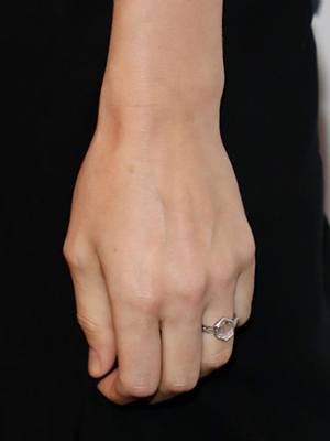 Rooney Mara's hexagon-shaped portrait cut diamond engagement ring