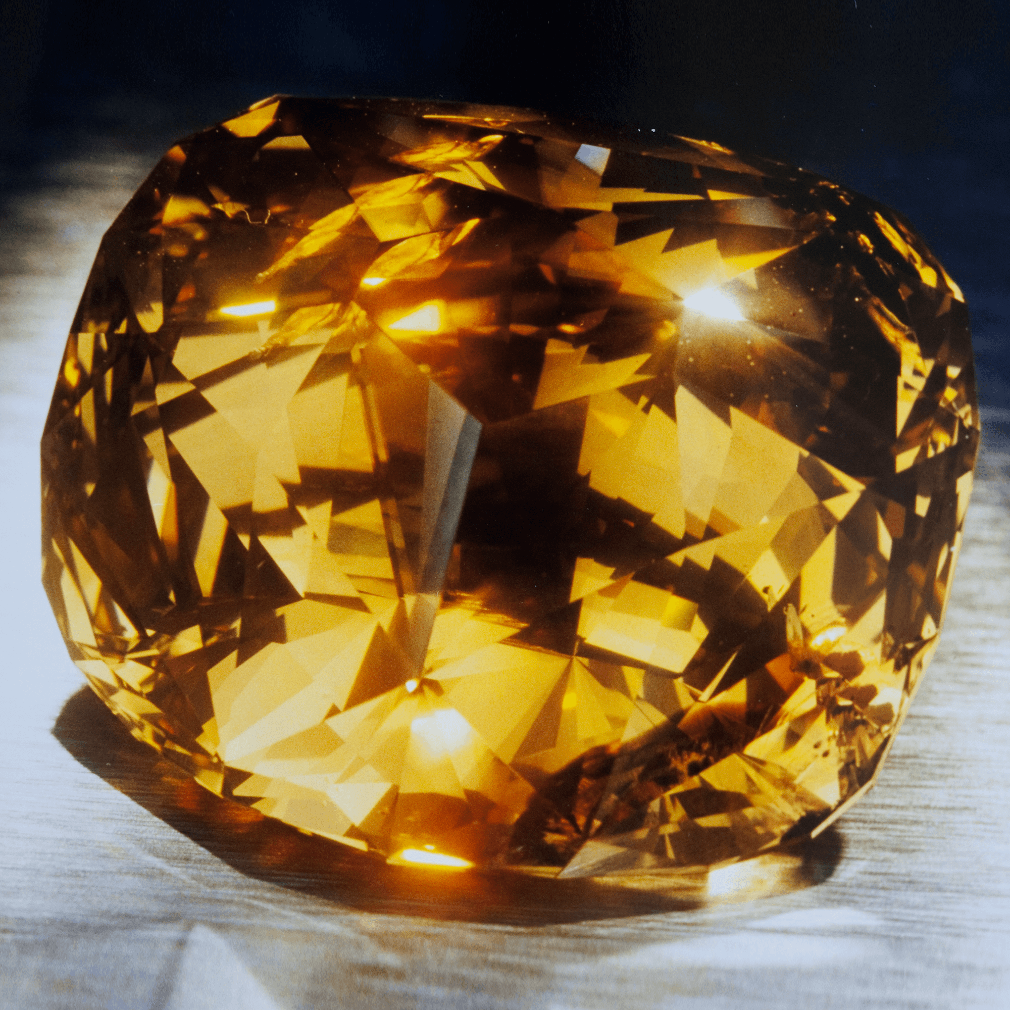 The Golden Jubilee Diamond: An over 540-carat "fire-rose cushion cut" yellowish-brown diamond 