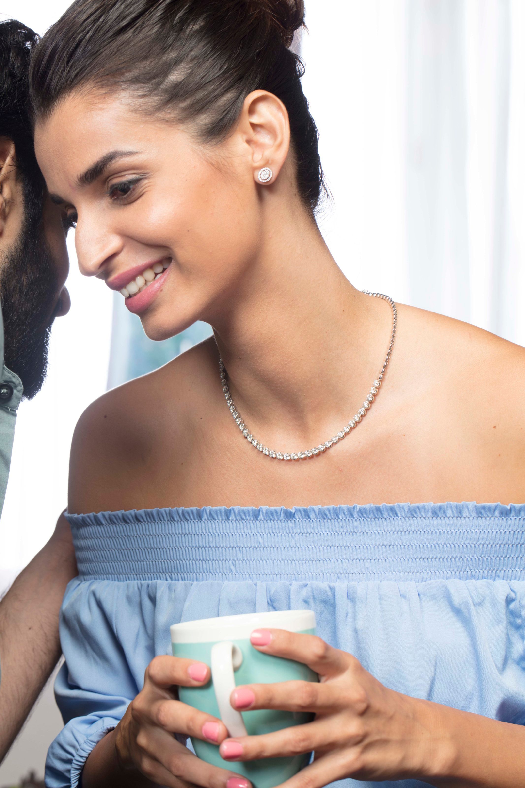 Diamond Jewelry necklace and earrings by – Popley & Sons Jewellers, Ghanasingh Fine Jewels