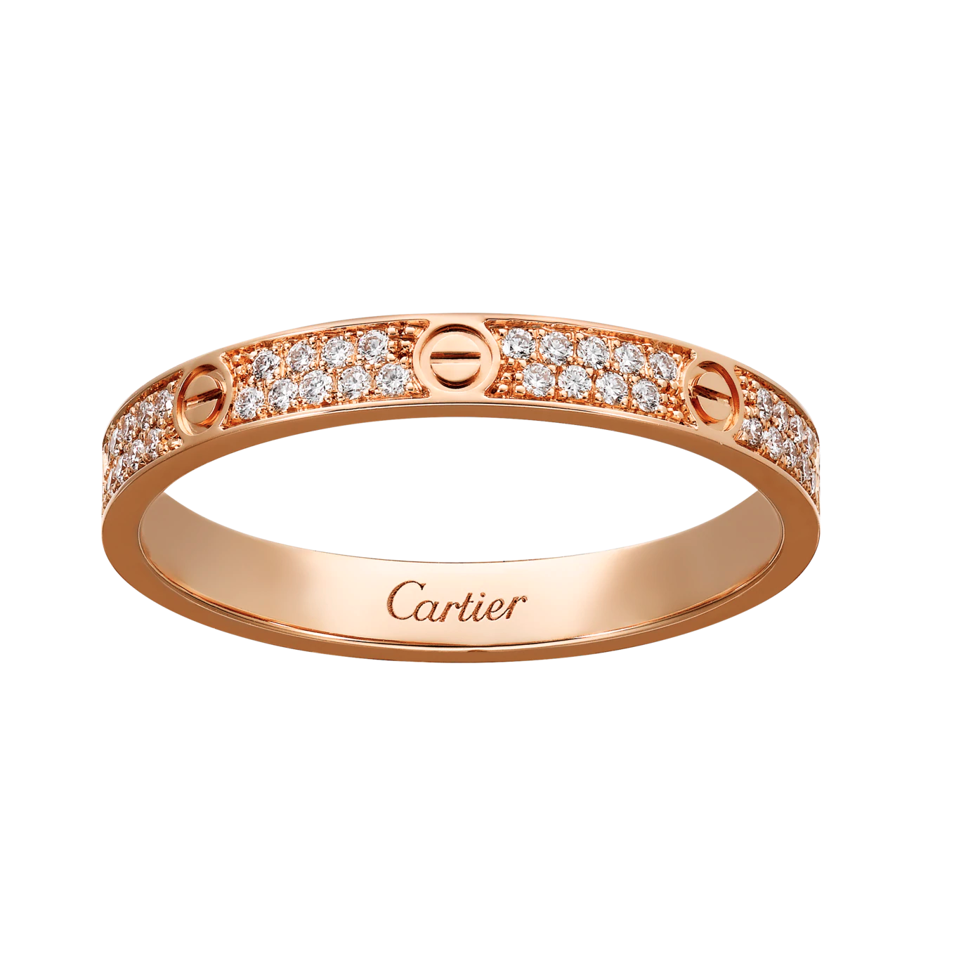 Brilliant-cut diamond ring adorned with screw details within 18K gold