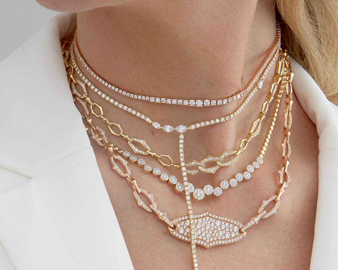 Buy Priya by Priyaasi Star Hearts Layered American Diamond Necklace Online  At Best Price @ Tata CLiQ