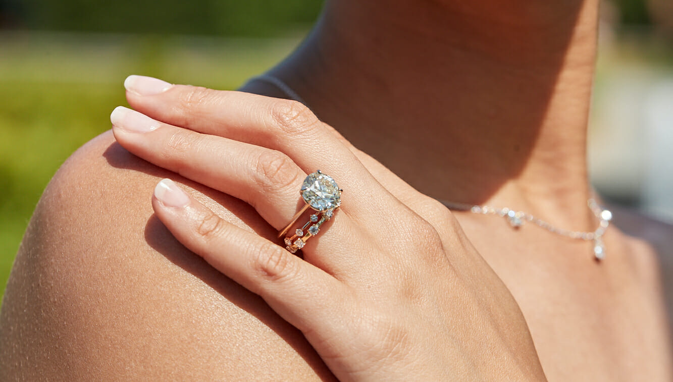 14K Rose Gold Cushion Simple Linear Diamond Pave Engagement Ring -1/5c –  RockHer.com