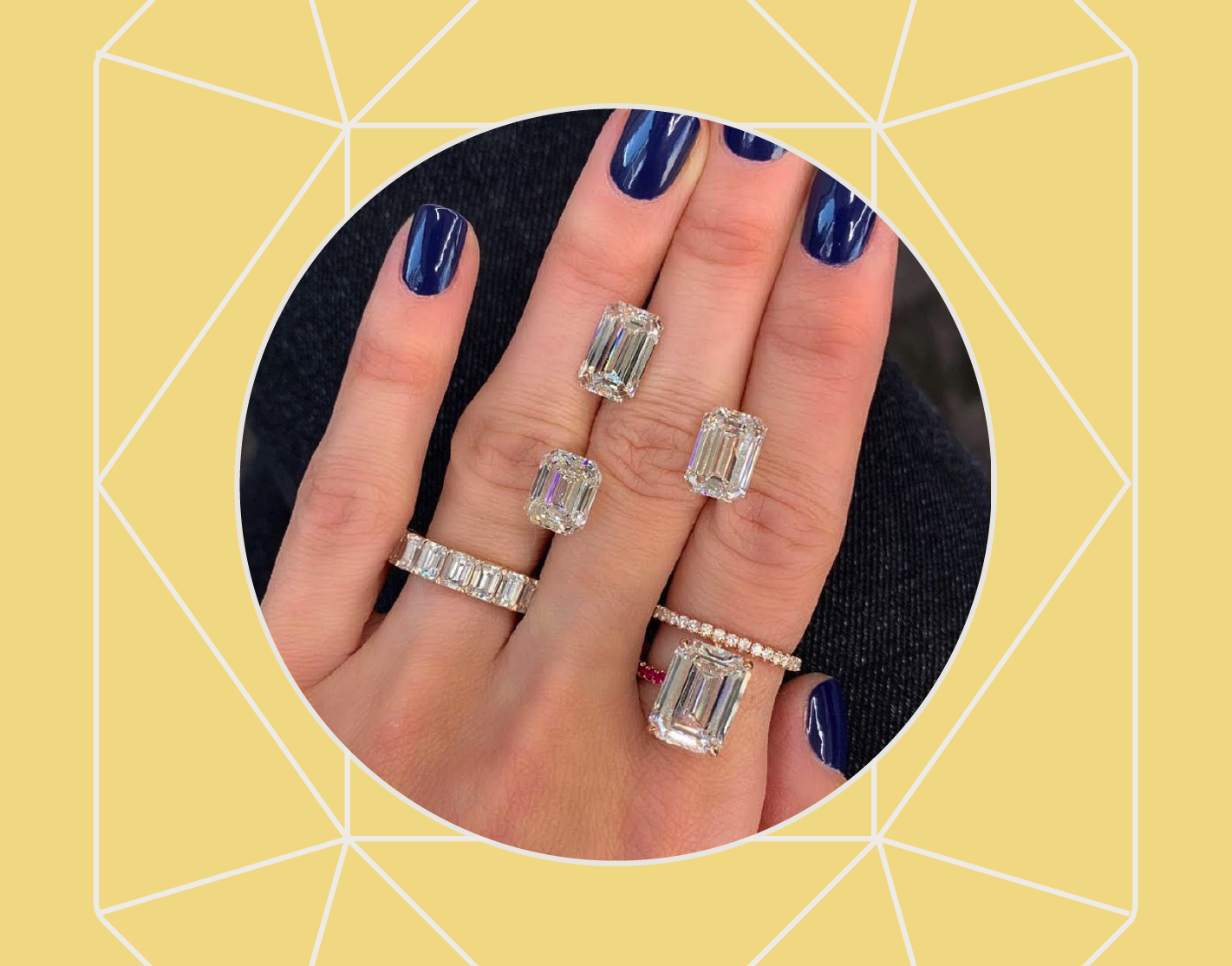 Is a Custom Engagement Ring Right for You? 3 Steps in the Selection Process 1 Loose emerald cut diamonds, pave diamond ring, emerald cut diamond ring with wrap around band by Stephanie Gottlieb