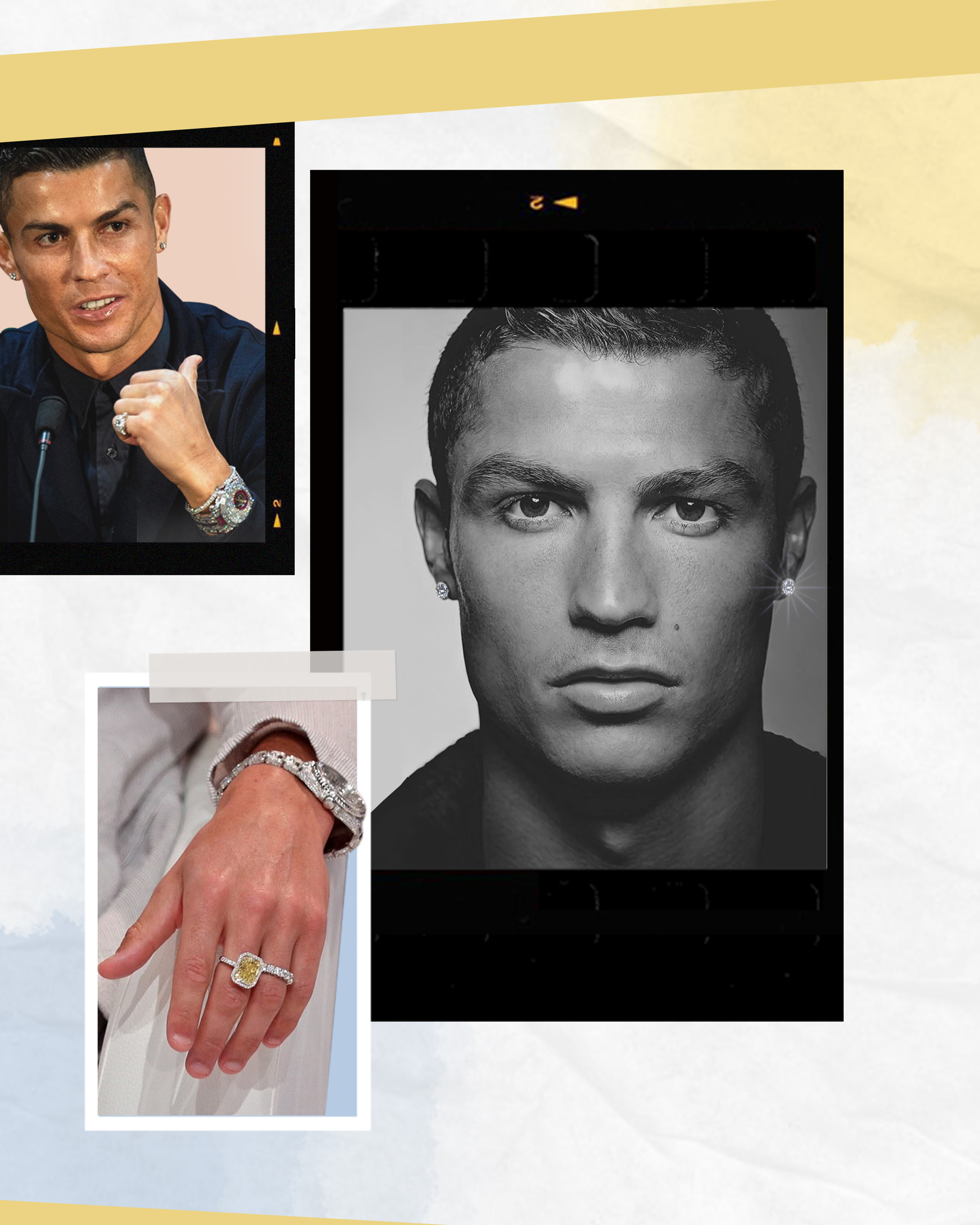 Portuguese star footballer Cristiano Ronaldo sports a rare Rolex watch studded with 30 Carats of diamonds