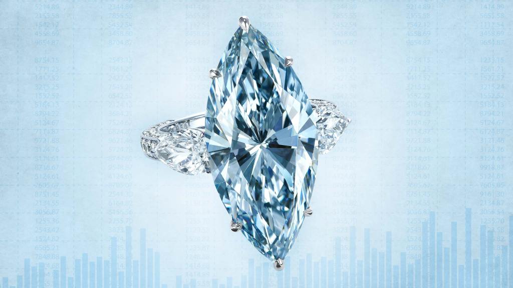 12.11-carat marquise cut fancy intense blue diamond ring sold at the 2020 Christie’s Magnificent Jewels auction in Hong Kong