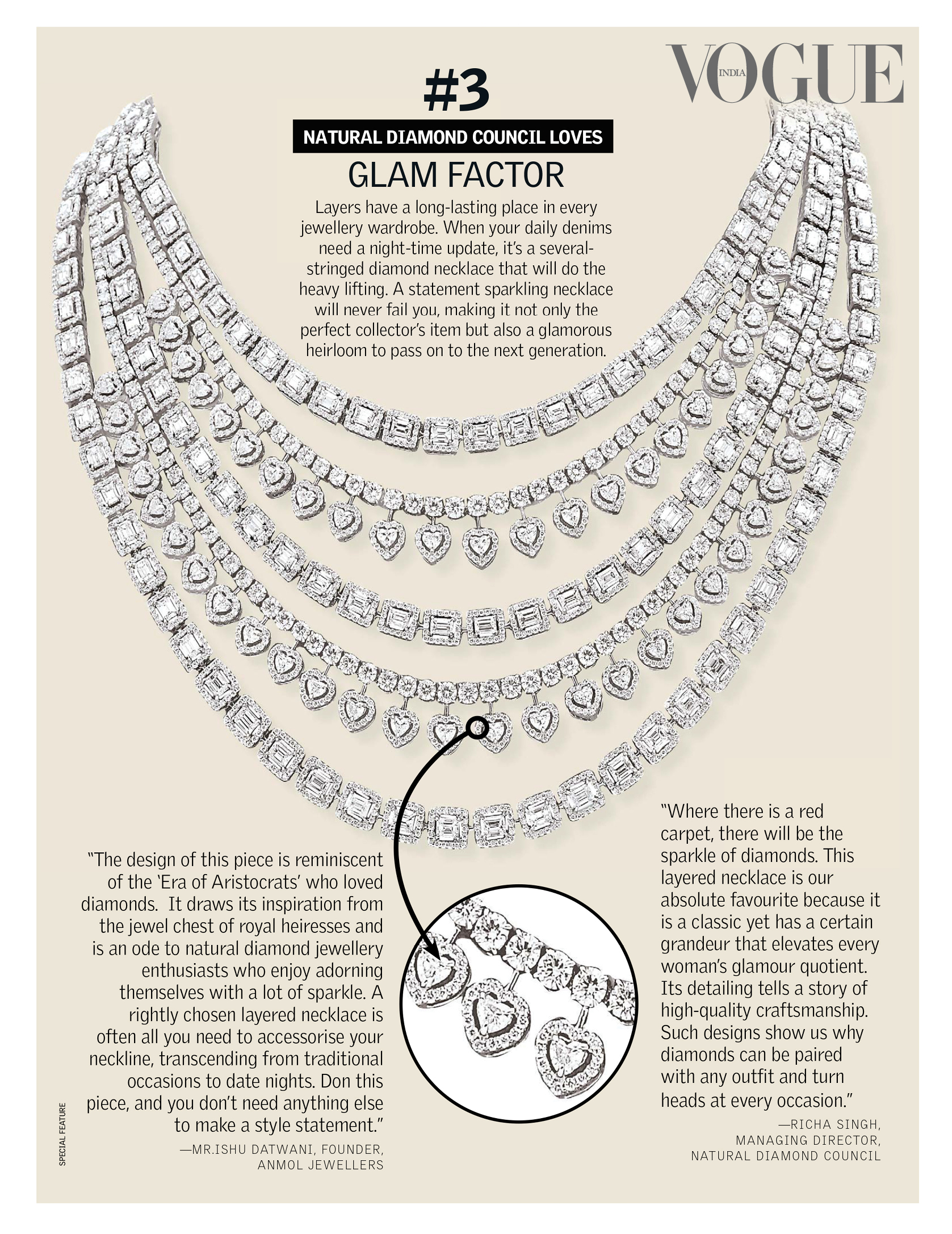 Layered natural diamond necklace
