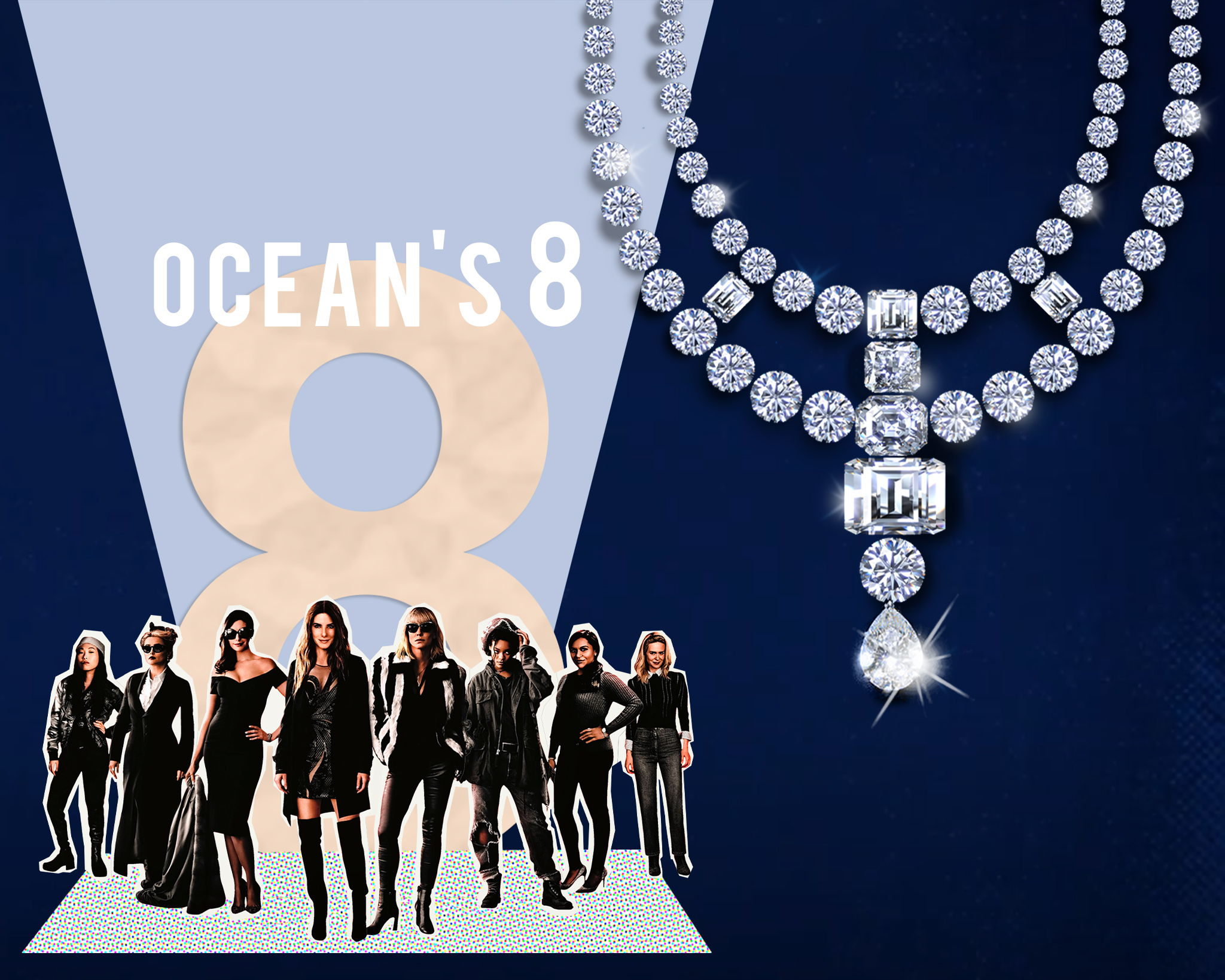 The girl gang in Oceans 8 swindle away the legendary Toussaint necklace from the MET Gala