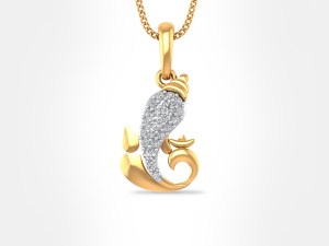 Ganesha and Om diamond pendant