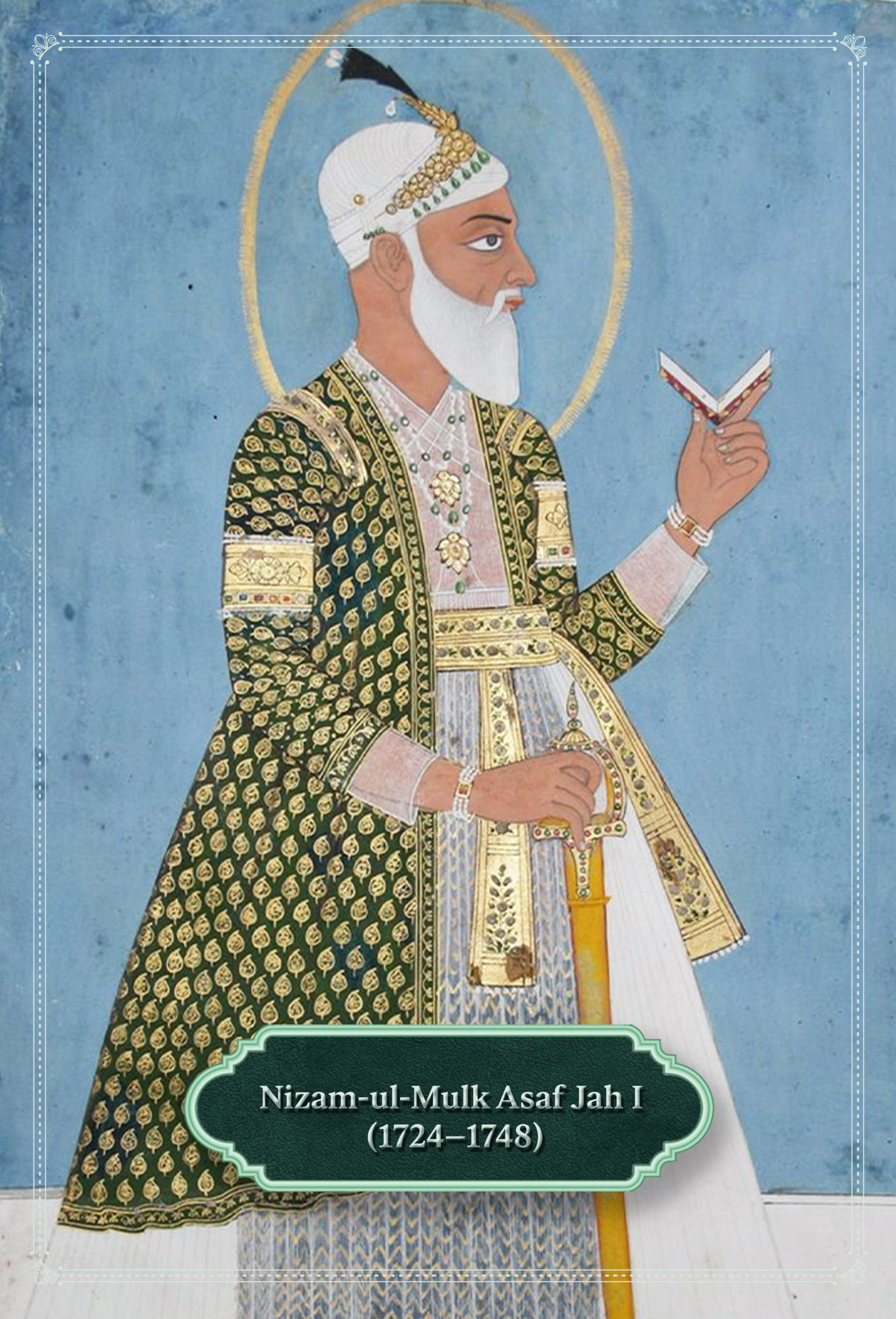 Portraits and Paperweights 17 Nizam ul mulk asaf jah i wearing diamond jewellery