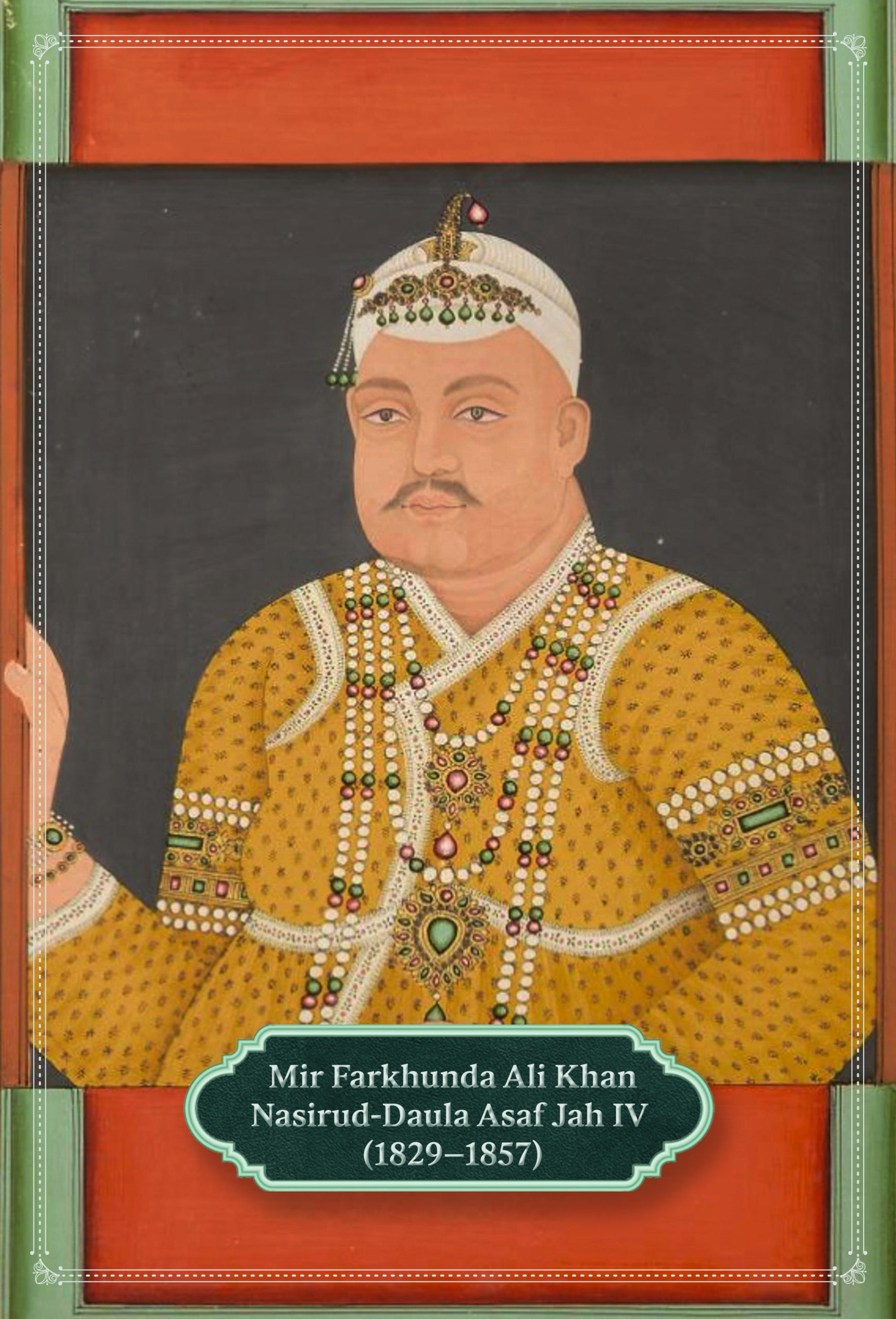 Portraits and Paperweights 20 Mir farkhunda ali khan nasirud daula asaf jah iv wearing diamond jewellery