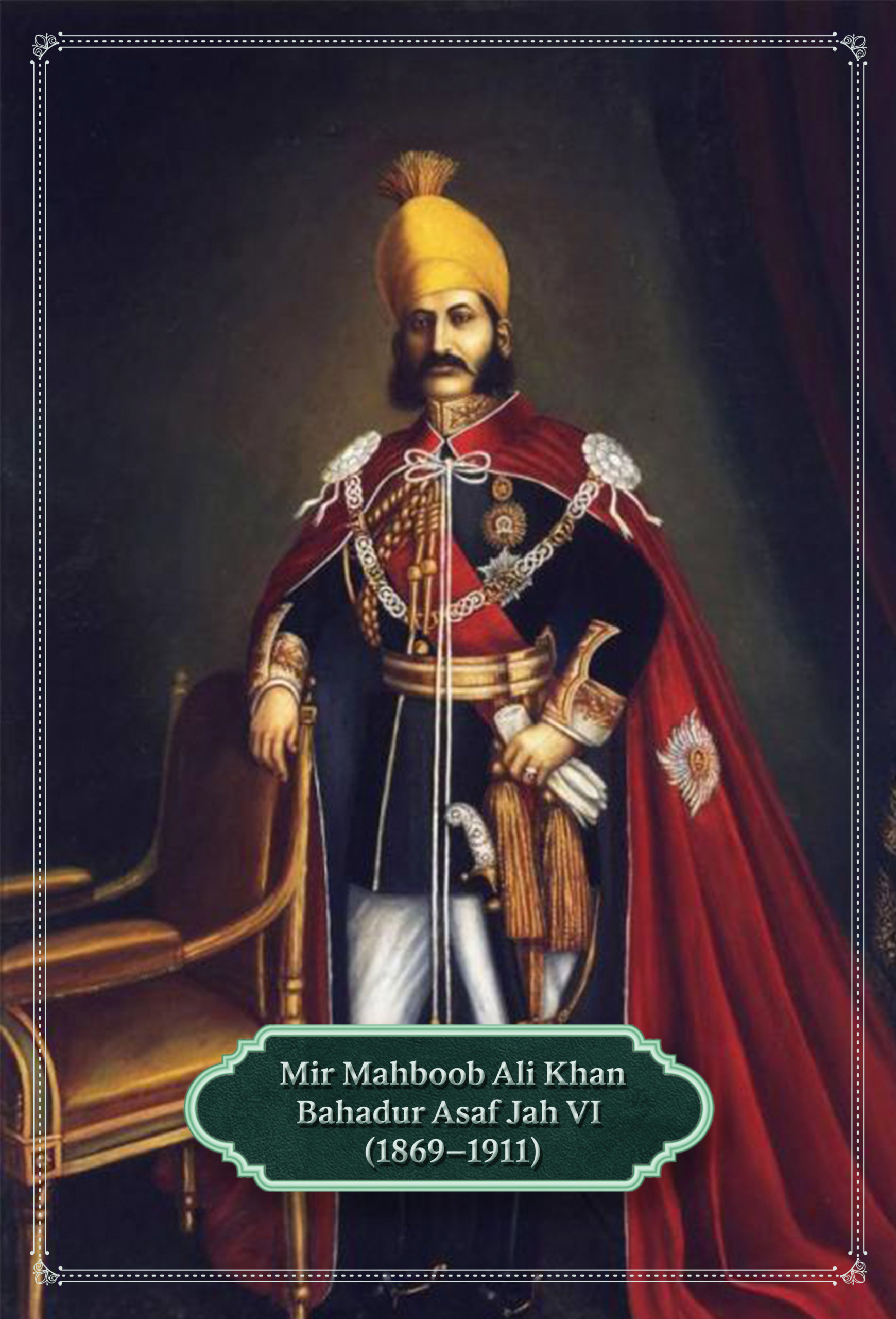 Portraits and Paperweights 22 Mir mahboob ali khan bahadur asaf jah vi wearing diamond jewellery