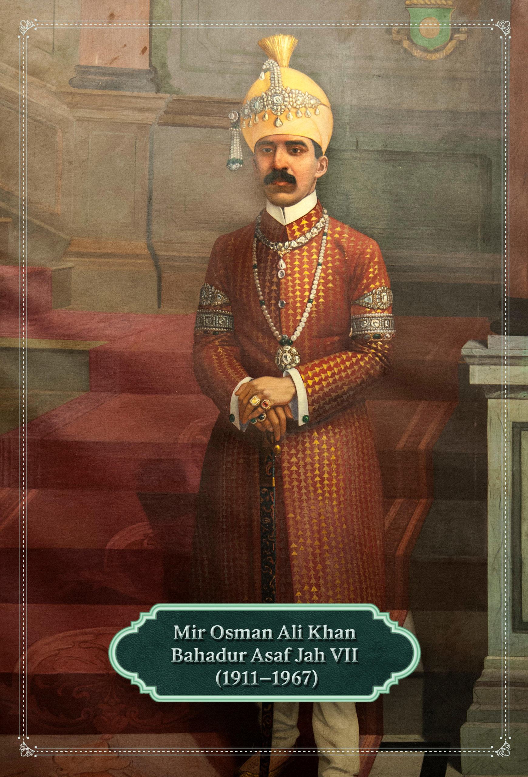 Mir Osman ali khan bahadur asif jah vii wearing diamond jewellery