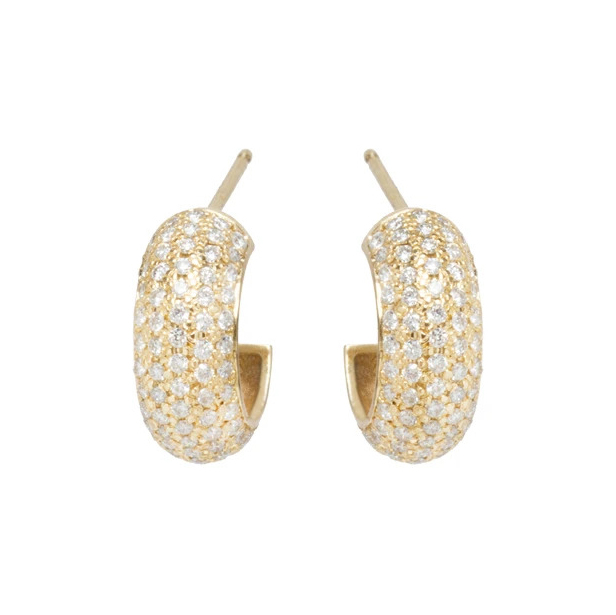 Zoë Chicco 4k Chubby Huggie Hoops Covered In Pave Diamonds earrings