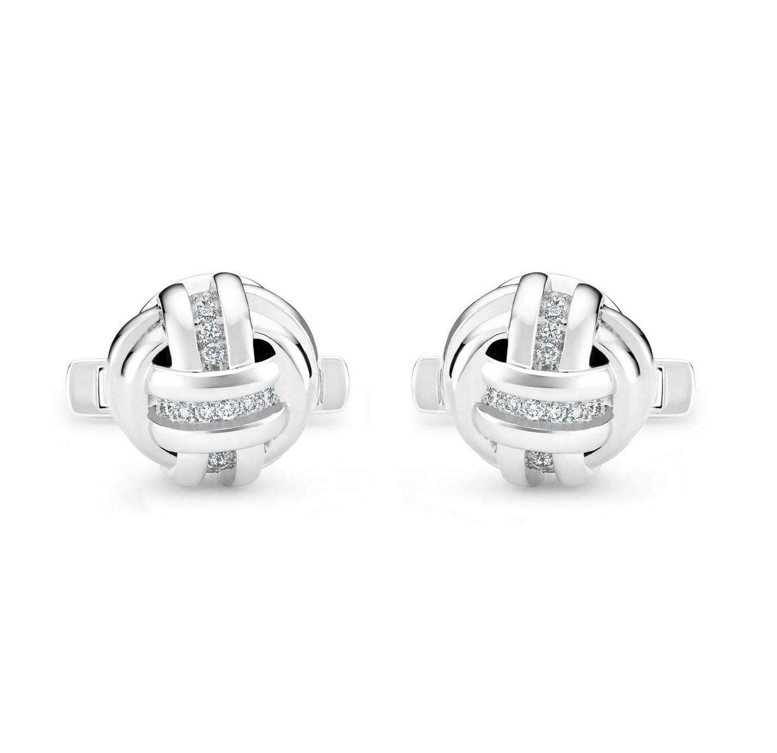 Knot Cufflinks in White Gold