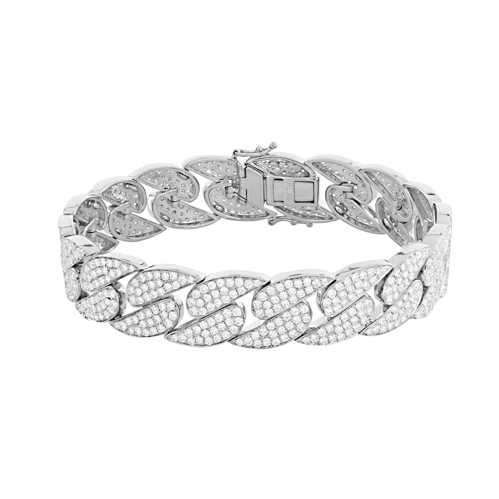 At London Jewelers Diamonds Are a Family Affair 6 London Collection at London Jewelers 18K white gold and pave diamond curb link bracelet