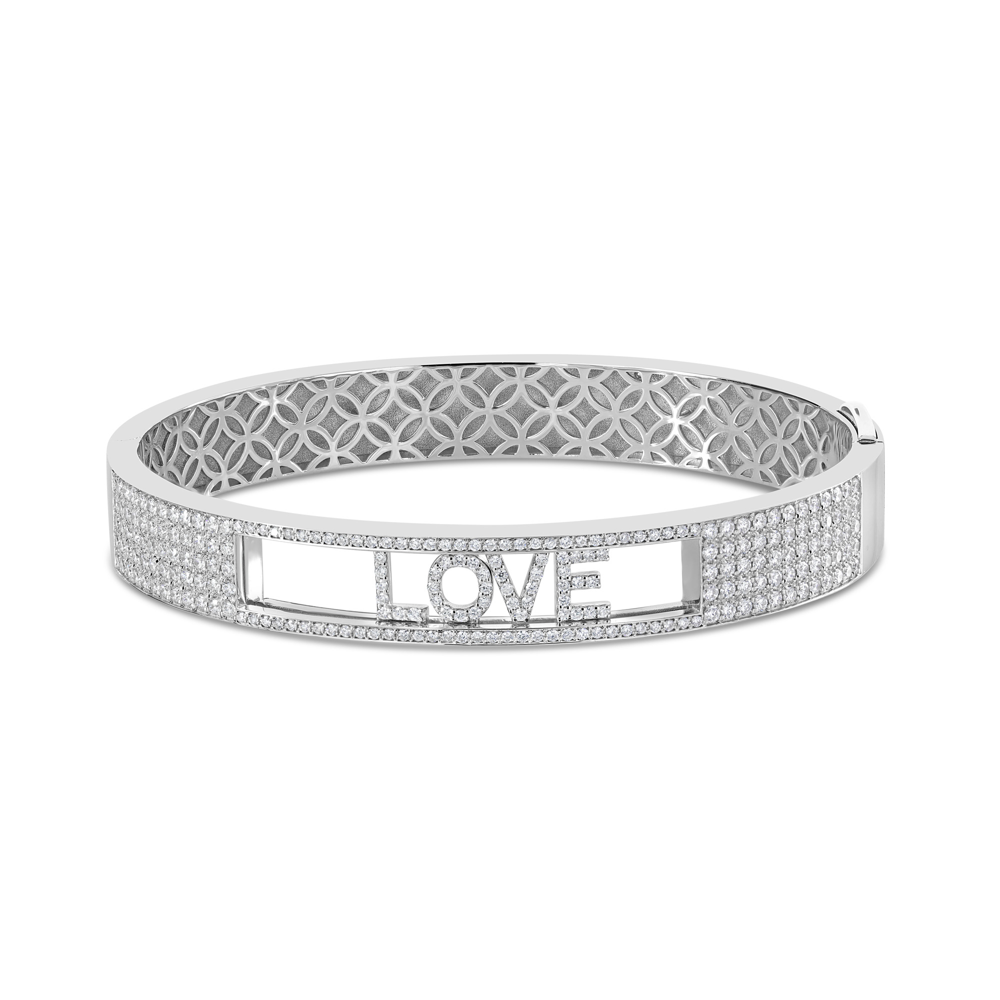 At London Jewelers Diamonds Are a Family Affair 7 London Collection at London Jewelers 18K white gold and pave diamond sliding LOVE bangle bracelet