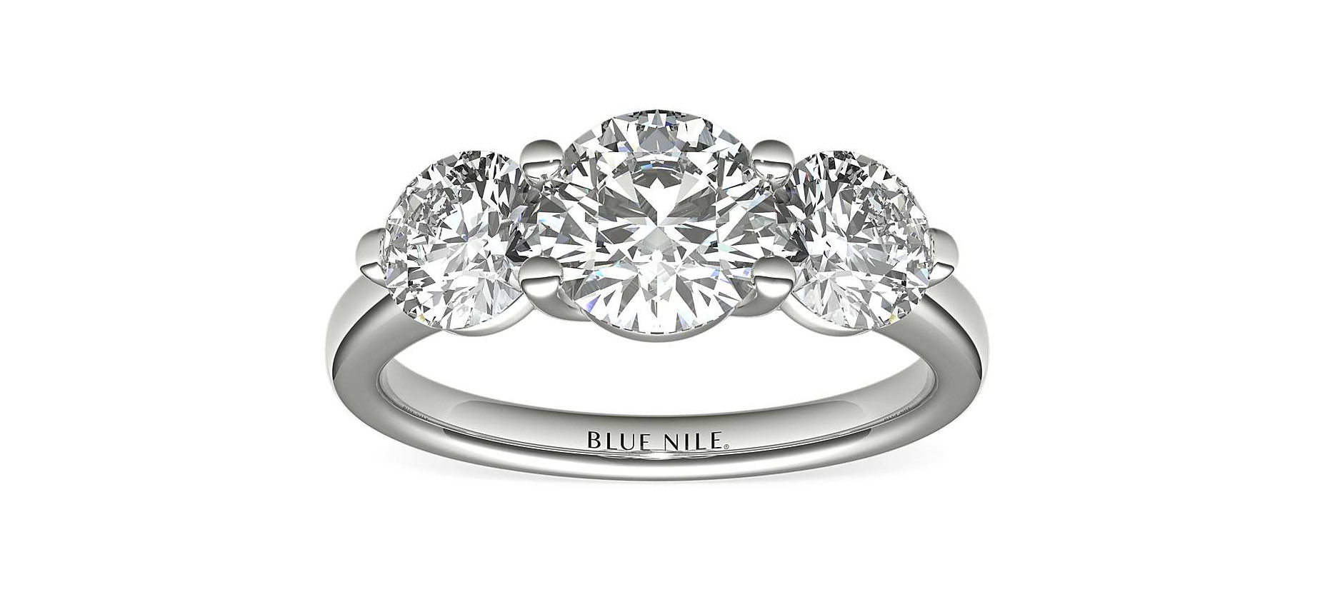 Three-Stone Petite Trellis Diamond Engagement Ring