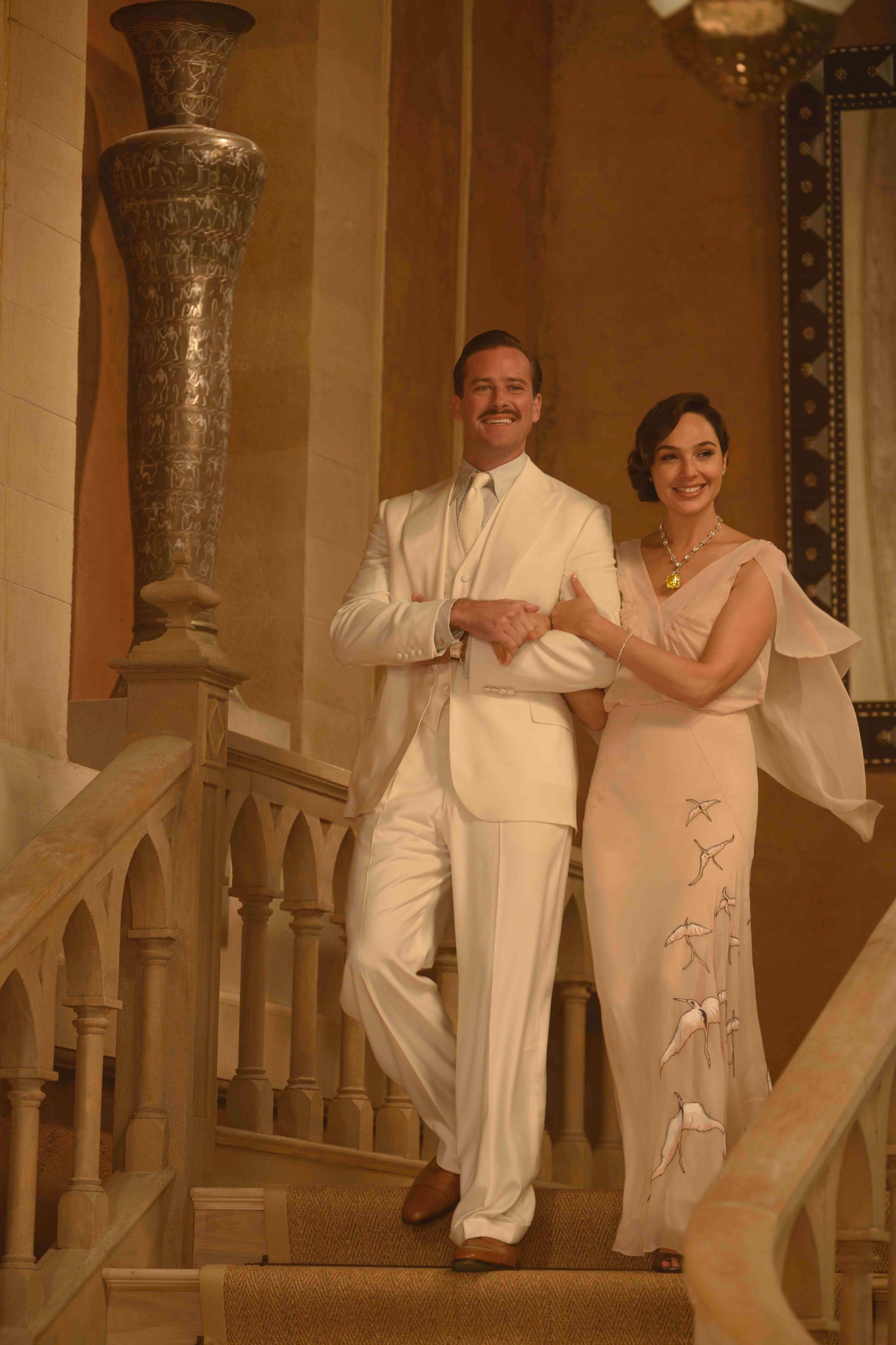 Diamond necklace with a 128-carat Tiffany yellow diamond stone worn by Gal Gadot in the Death on The Nile movie