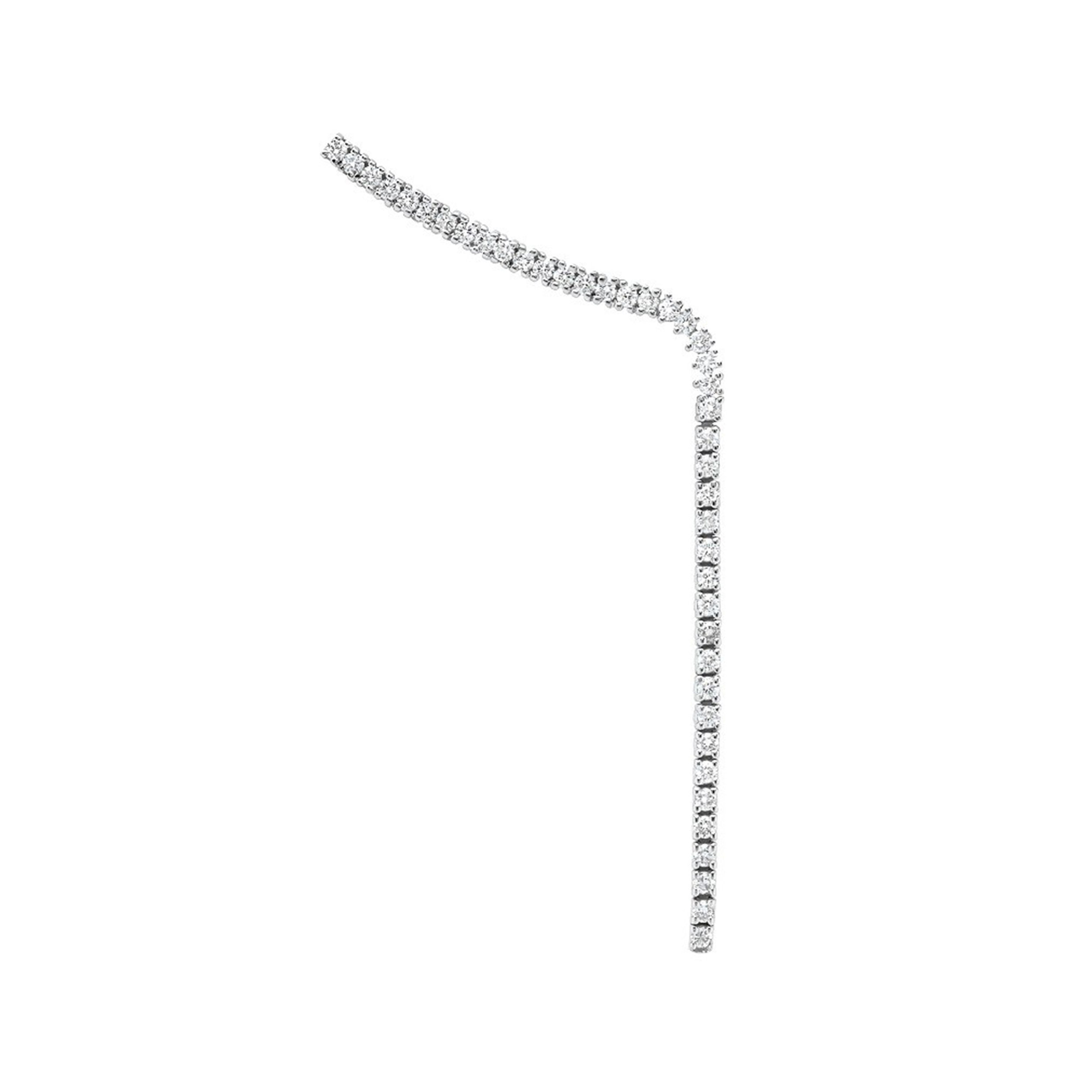 1987 Boucles d’oreilles pendantes coudées en diamant