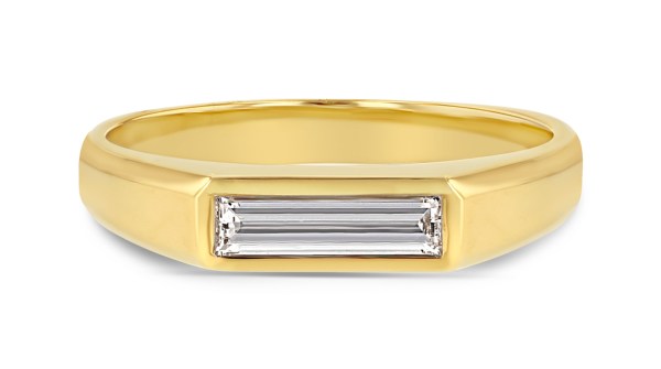 Diamond Baguette Signet Ring – Small