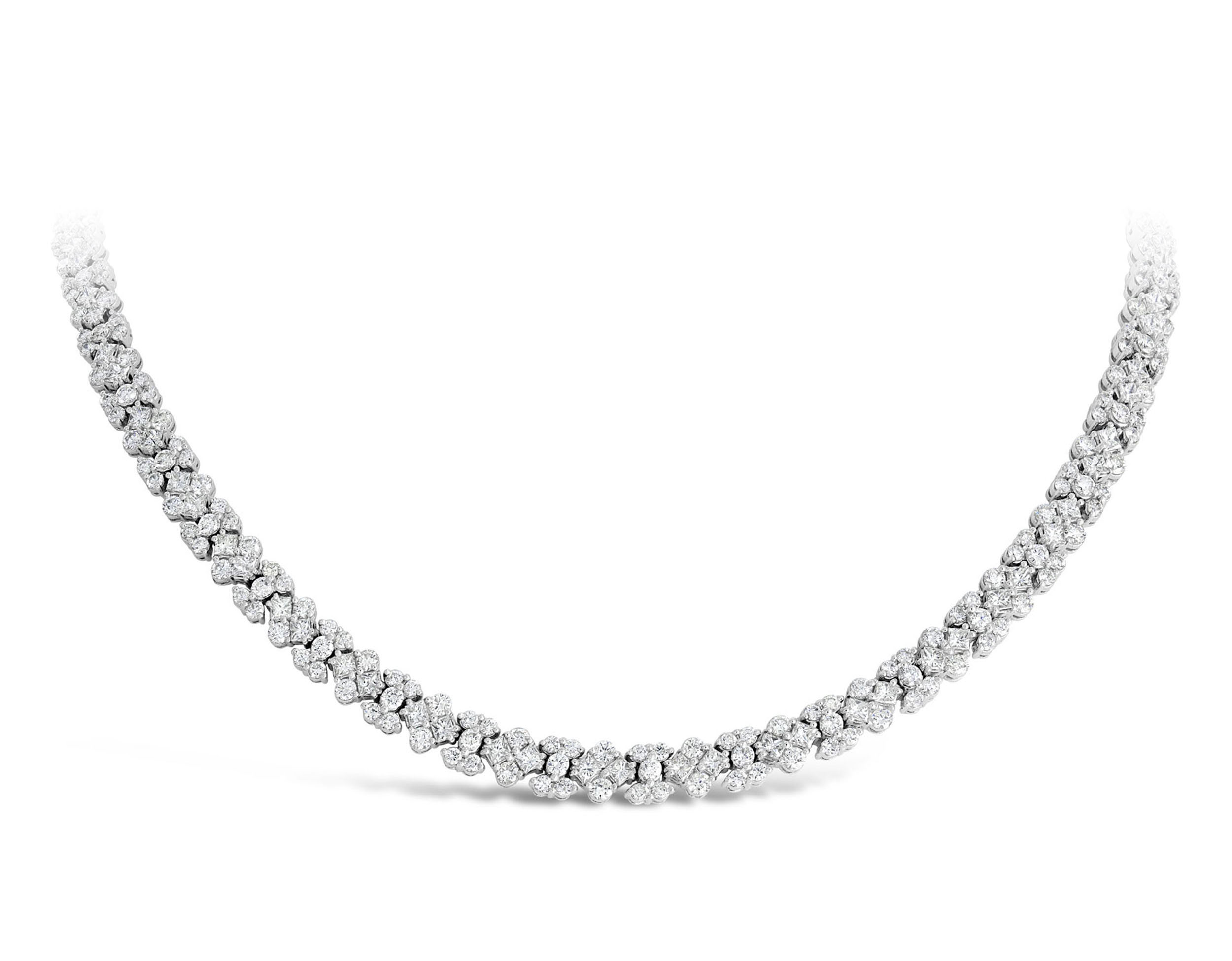 London Collection White Gold Pave Diamond Necklace