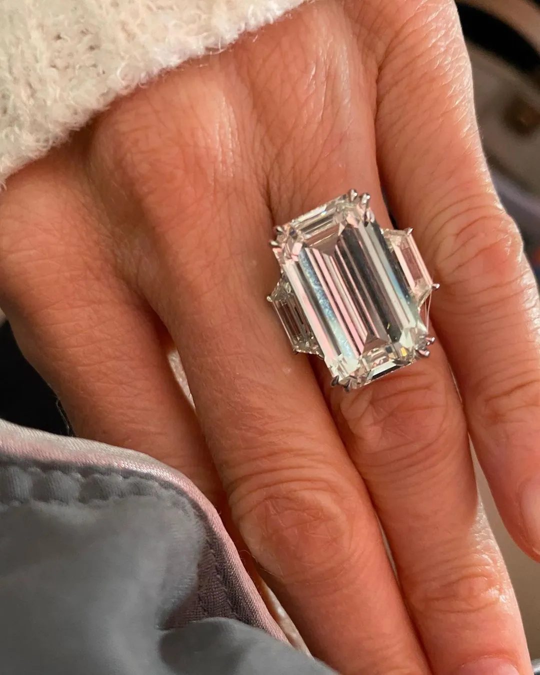 Bethenny Frankel emerald cut diamond engagement ring