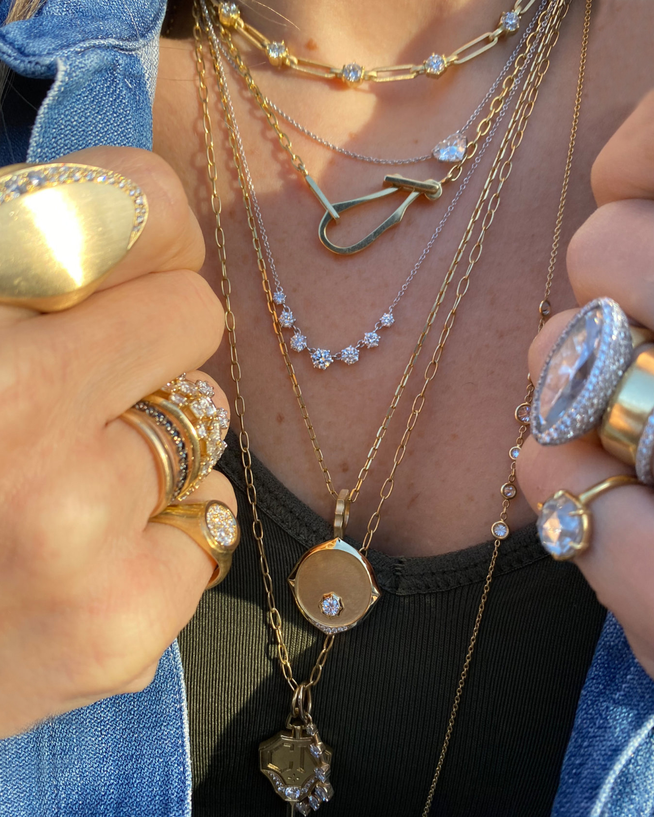 diamond layered necklaces