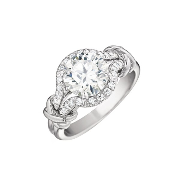 Crossover Solitaire Ring