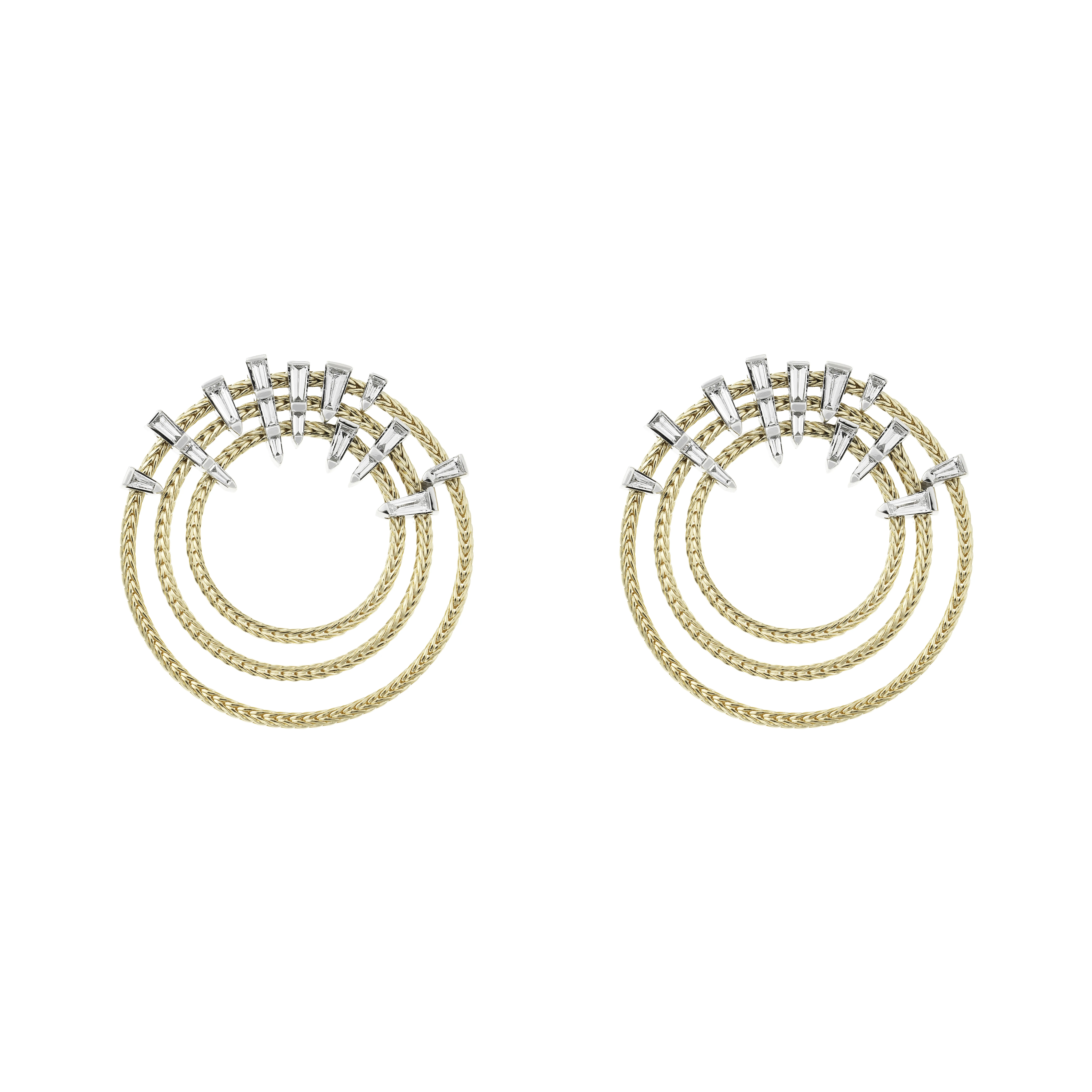 gold and diamond hoops