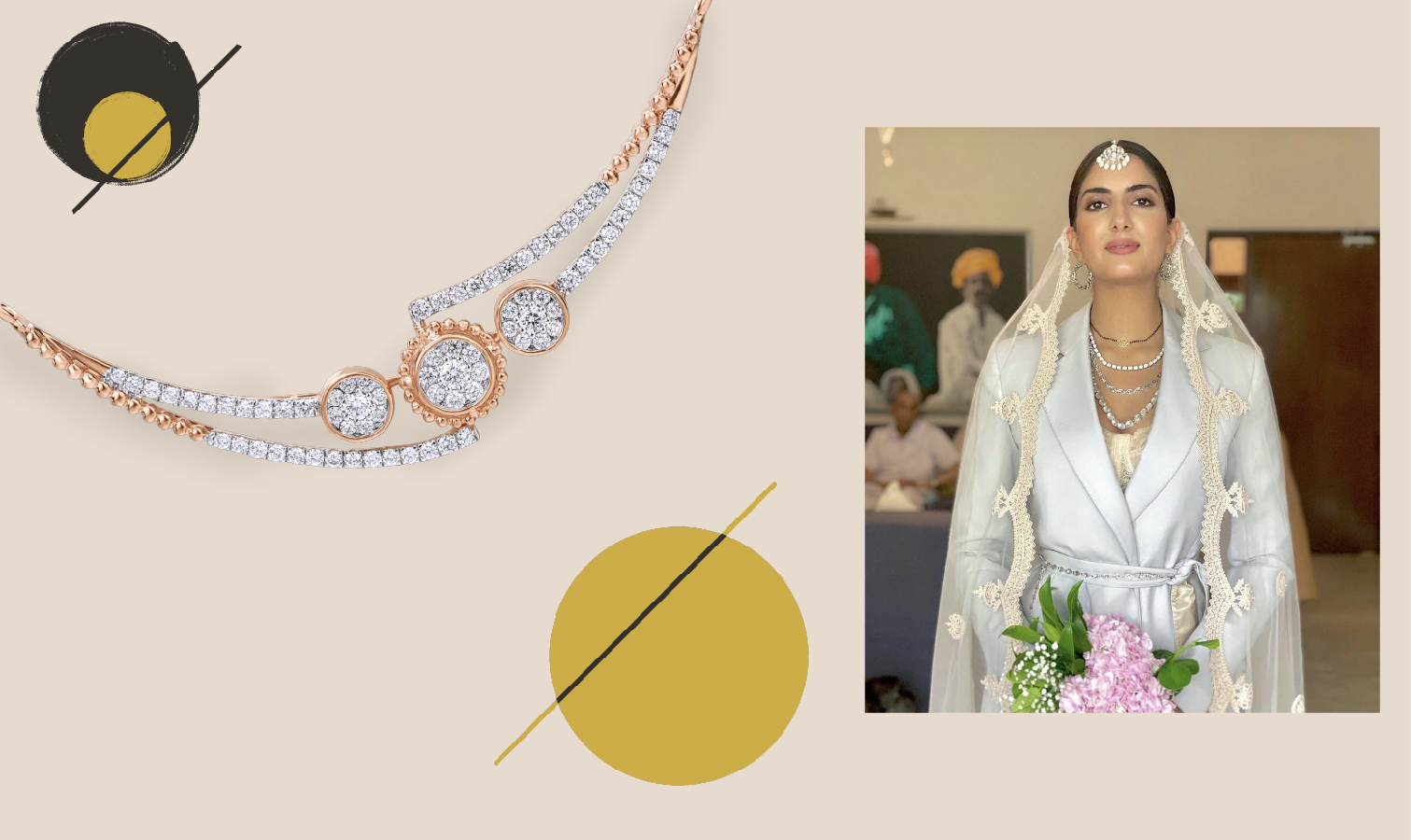 Om Jewellers Mangalsutra Styled as a Choker