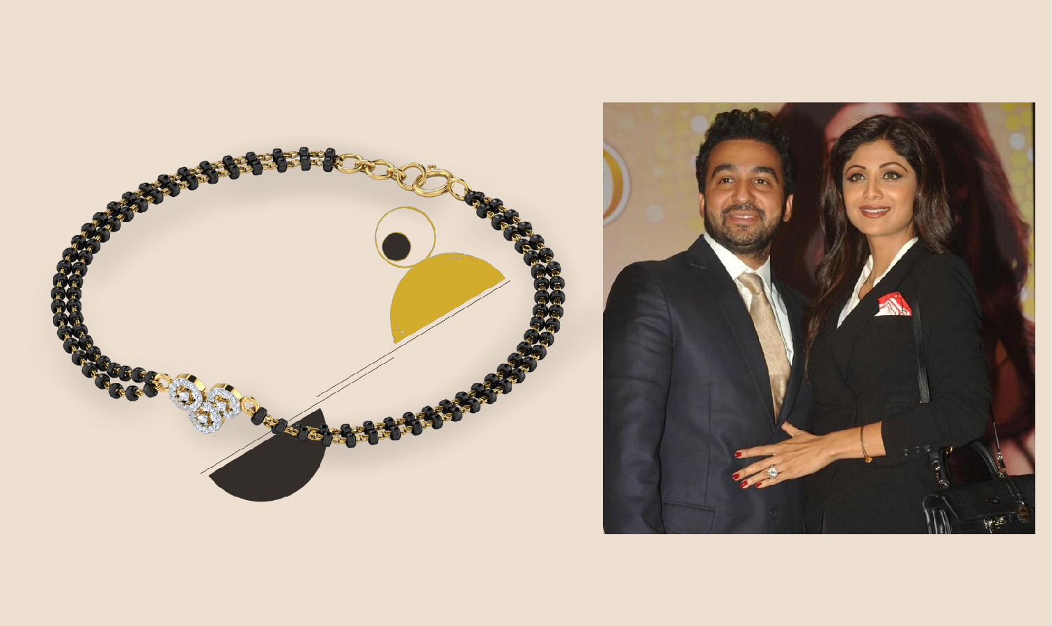 Shilpa Shetty in Black Beads Necklace and Jumkis  Jewellery Designs   Black beads mangalsutra design Black bead necklace Black beads mangalsutra