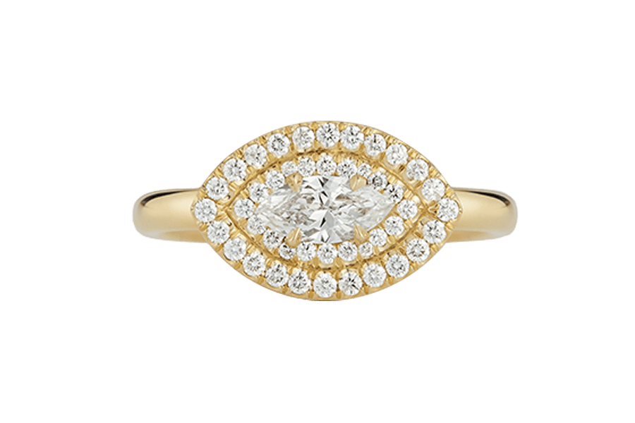 Bague en diamant taille marquise