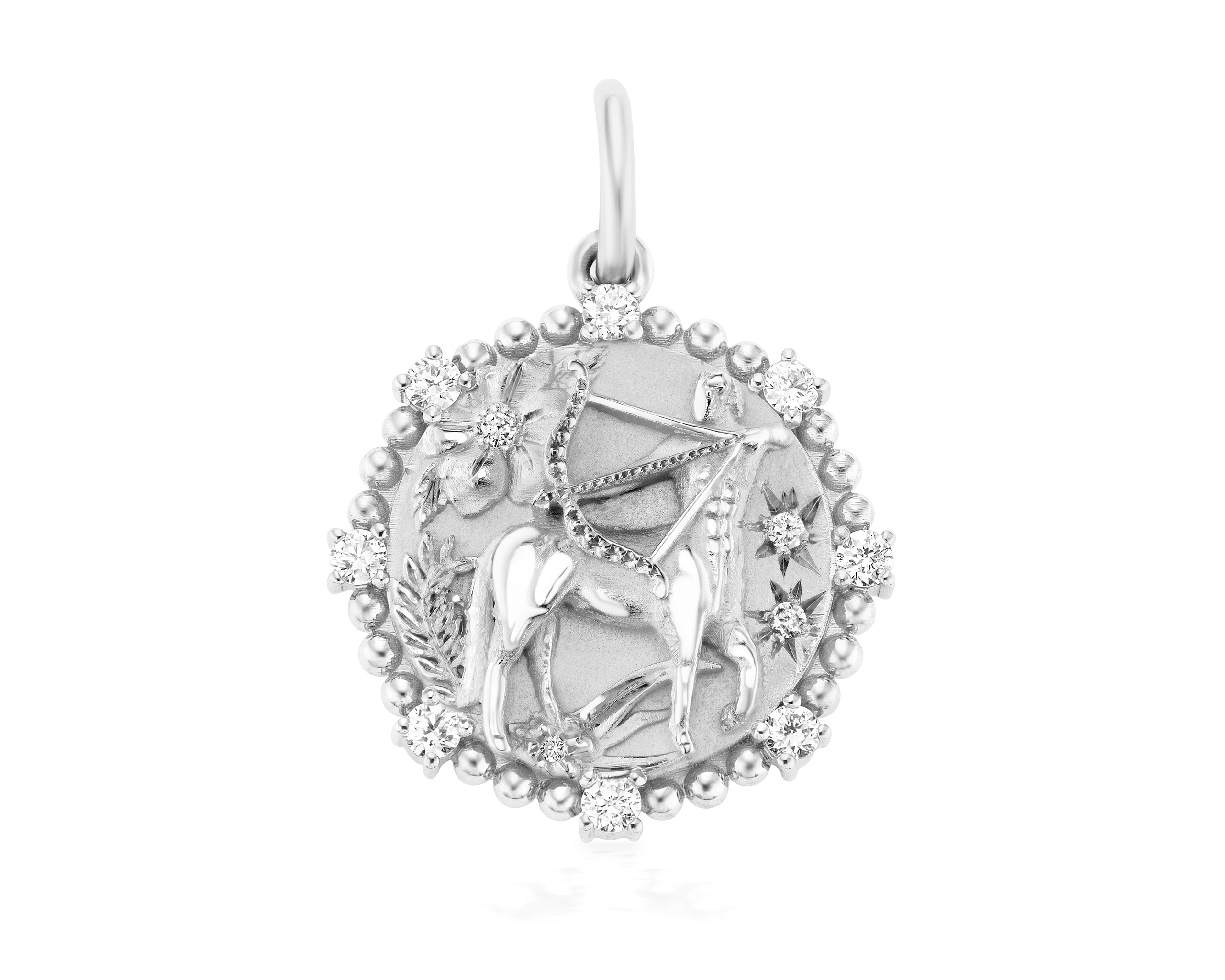 Medium Sagittarius Diamond Zodiac Medallion