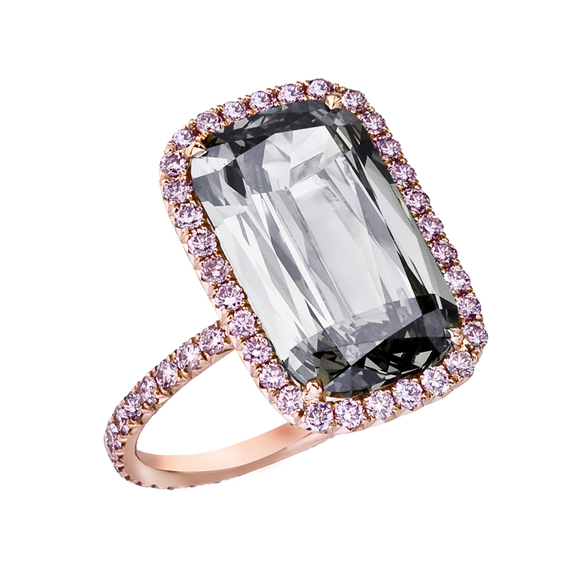 ASHOKA® Diamond Jamie Ring with Pink Pavé