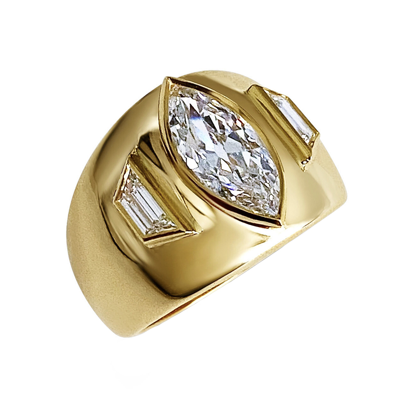 Diamond Three-Stone Gypsy Ring