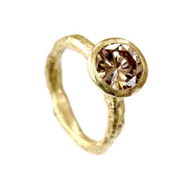 2.5ct Brown Diamond 18k Gold Ring
