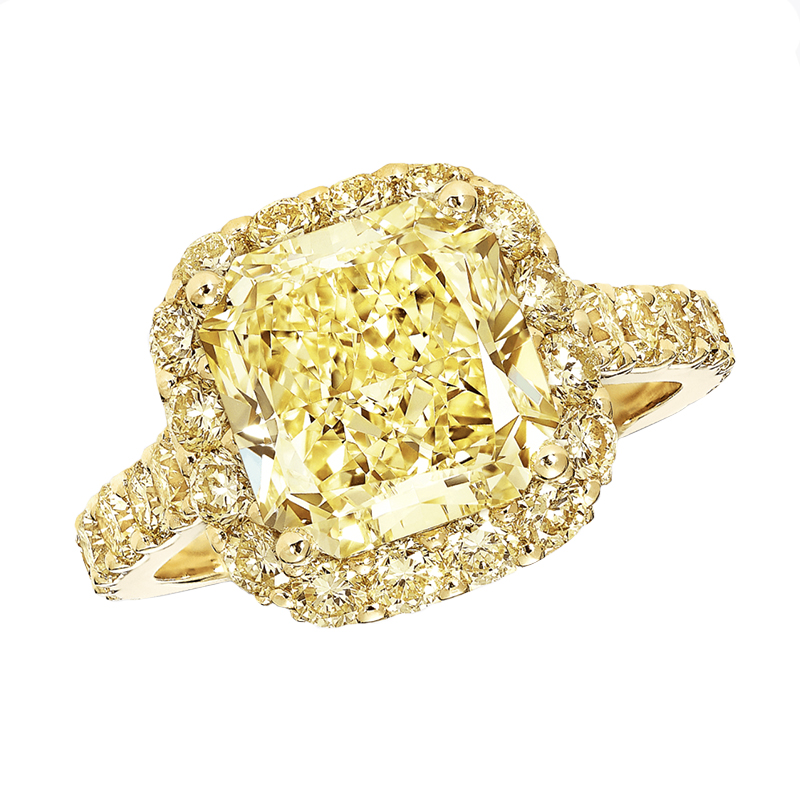 Icône Bague de fiançailles en diamant jaune de taille radiant