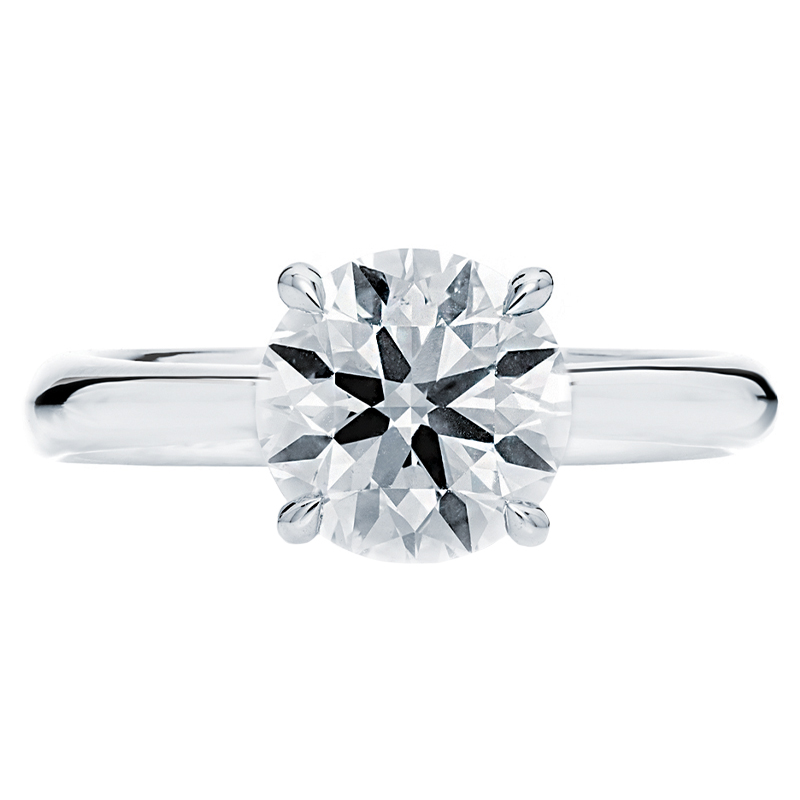 Platinum Round Brilliant Cut Engagement Ring