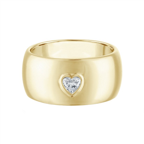 Gold Cigar Band with Heart Shape