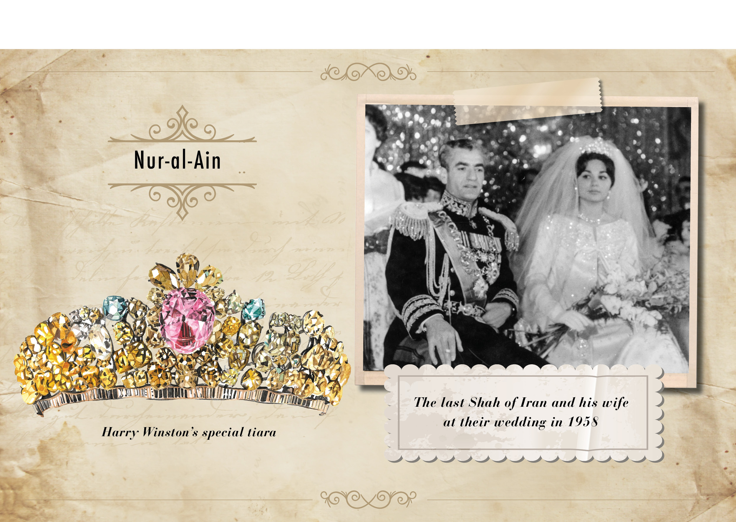 The Last Shah of Iran and His Wife on Their Wedding Day in 1958