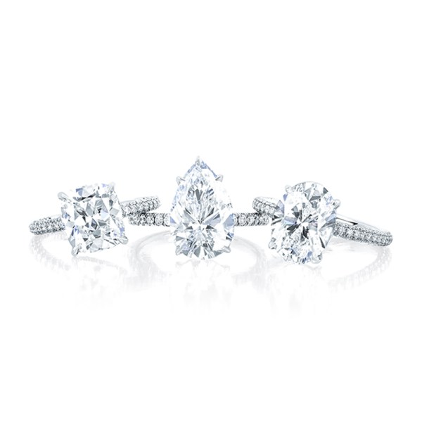 EF Cushion Pear Oval Engagement Ring Group