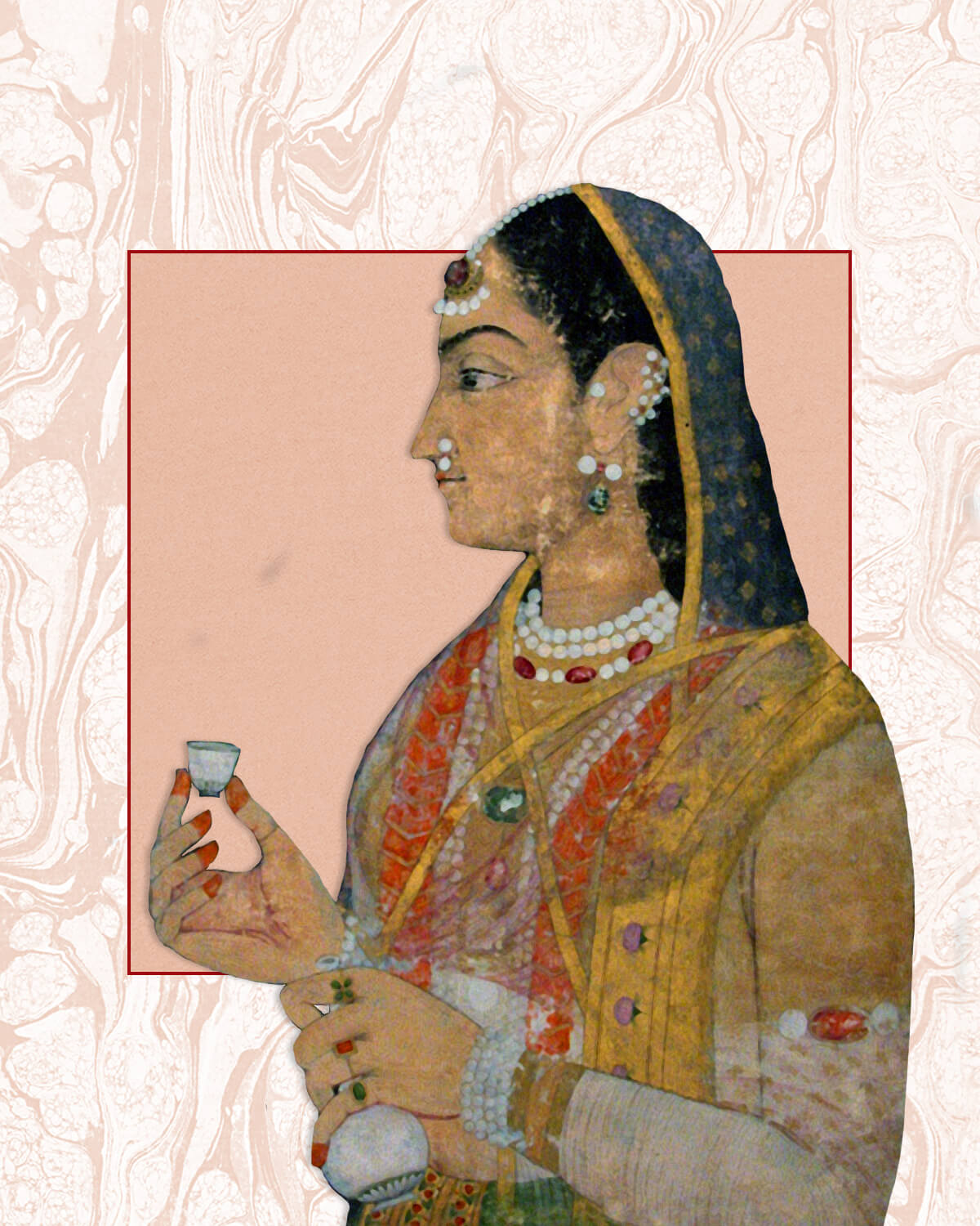 Portrait of a Woman, 18th Century via The Met Museum with a traditional Indian nose piercing.