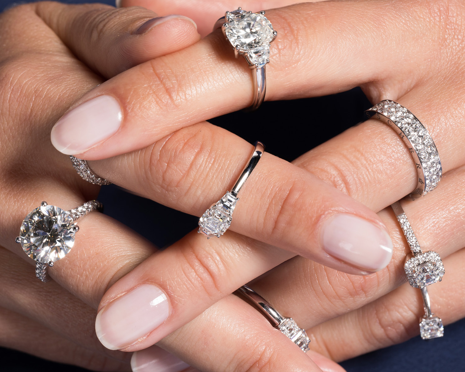 A sparkling selection of Royal Asscher engagement rings