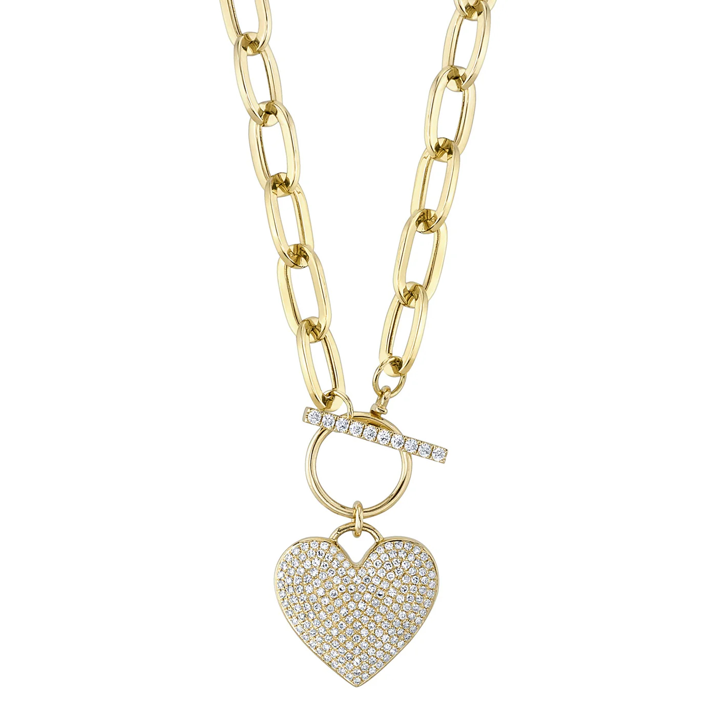 diamond heart pendant on a chain