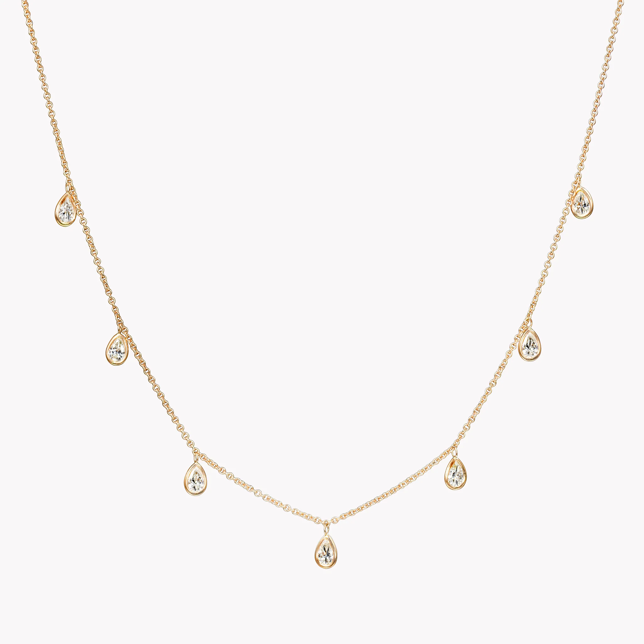 pear shaped diamond dangle necklace