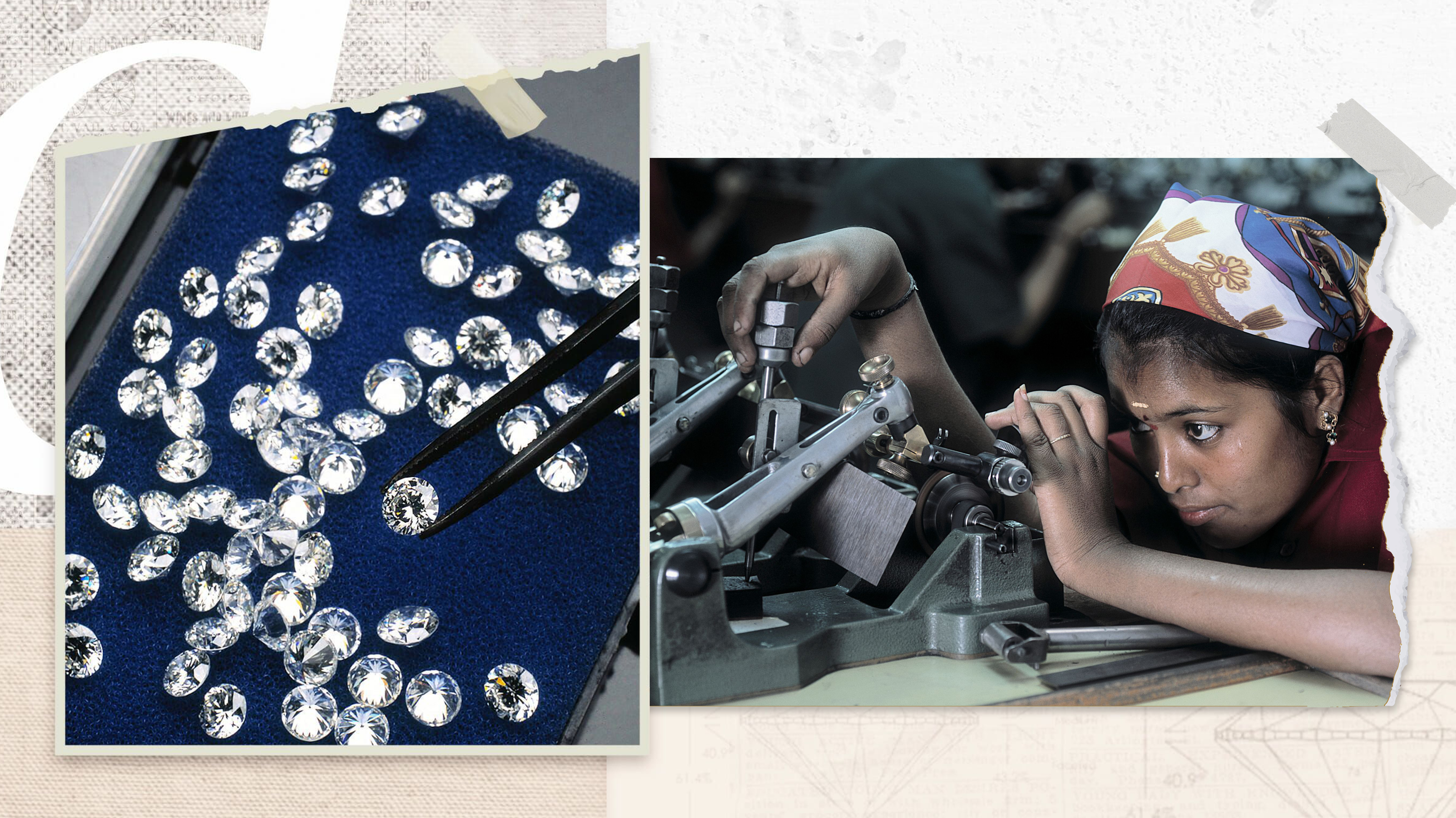 A women working at Dimexon Natural Diamonds