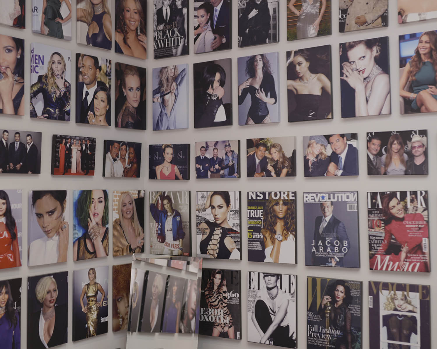 Wall of celebrities at Jacob & Co.