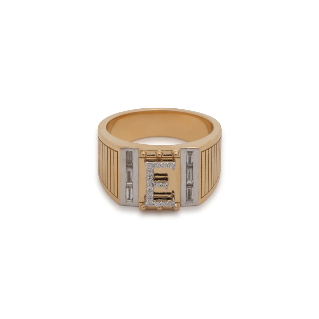 diamond stackable ring with intiial