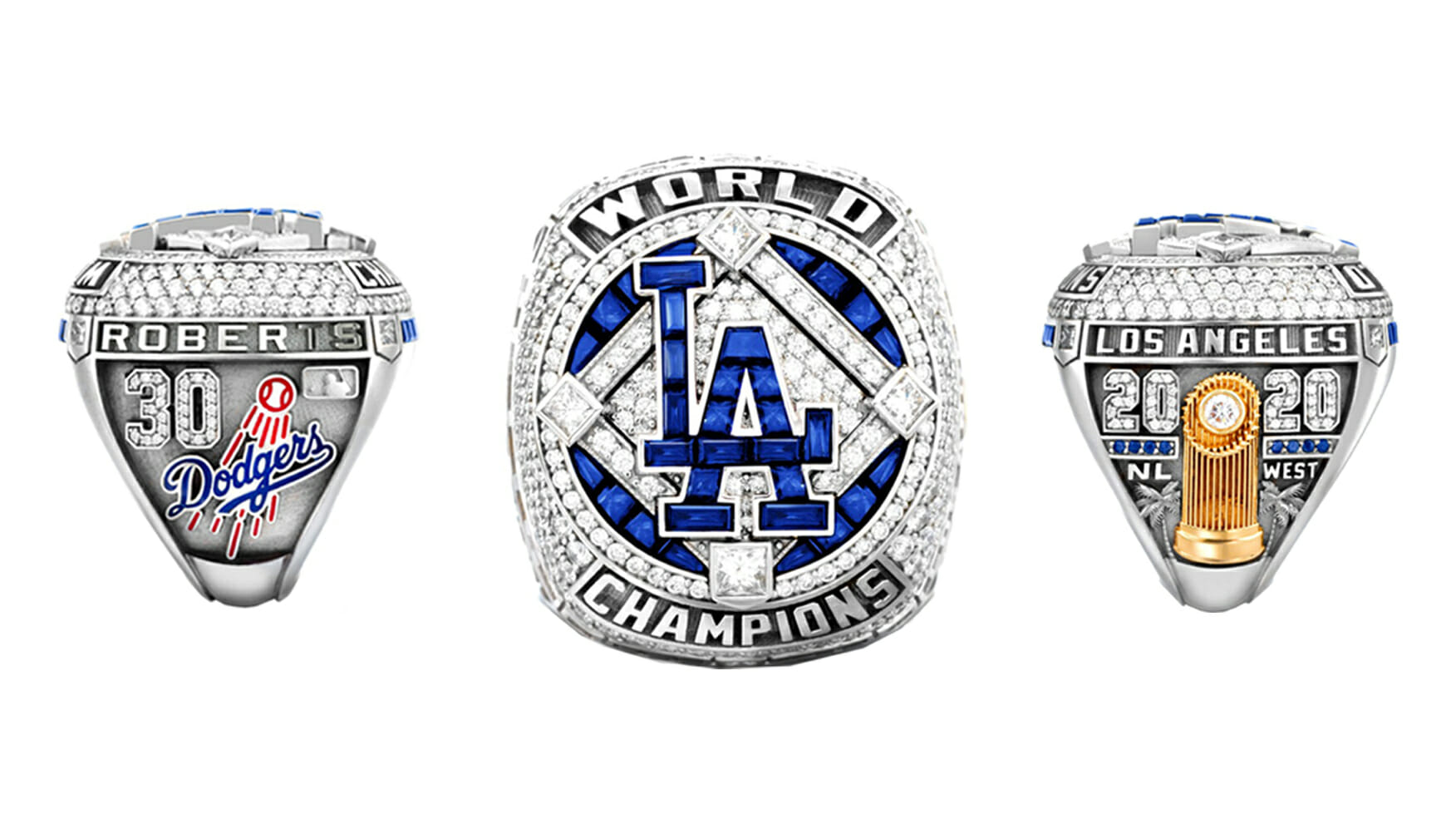 L.A. Dodgers 2020 World Series Ring Feature 232 Diamonds